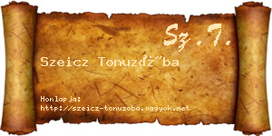 Szeicz Tonuzóba névjegykártya